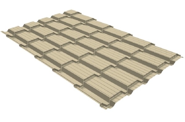 Металлочерепица GL квадро профи 0,45 PE RAL 1015 светлая слоновая кость купить в Заводоуковске