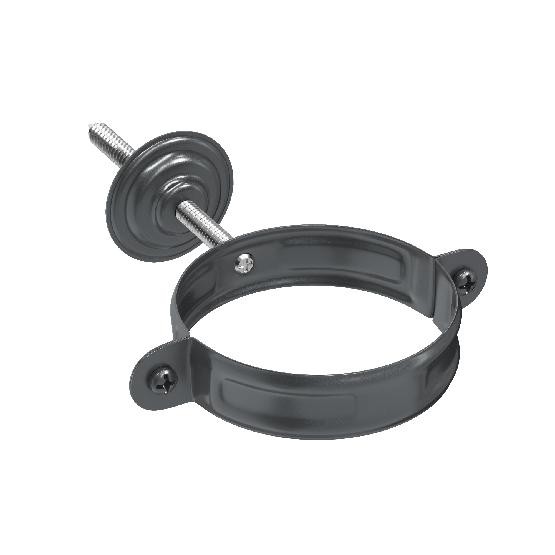 Водосток Aquasistem, система 125x90 - Комплект крепления трубы RAL 7024 Тёмно-серый купить в Заводоуковске