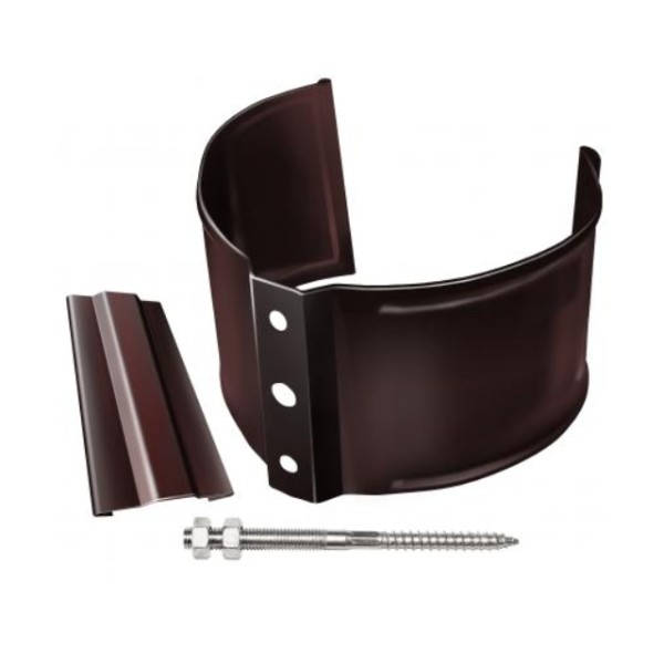 Водосток Grand Line 125x90 – Хомут трубы (на кирпич) RAL 8017 купить в Заводоуковске