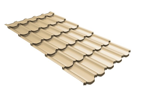 Металлочерепица квинта плюс с 3D резом 0,45 PE RAL 1014 слоновая кость купить в Заводоуковске