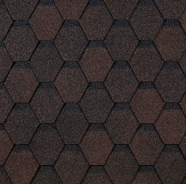 Гибкая черепица EURASIA Docke, Коллекция ШЕСТИГРАННИК Коричневый купить в Заводоуковске