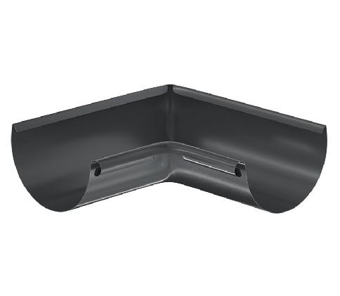 Водосток Aquasistem, система 125x90 - Угол желоба, внутренний 90° RAL 7024 Тёмно-серый купить в Заводоуковске