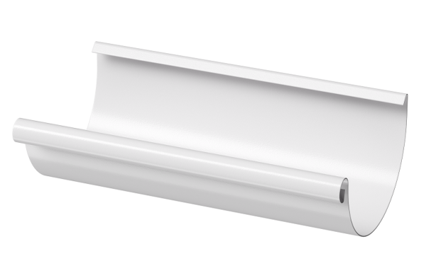 Желоб полукруглый D125 3 м Döcke STAL PREMIUM Пломбир, (RAL 9010) купить в Заводоуковске