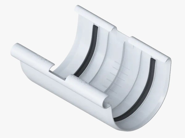 Водосток Альта-Профиль ПВХ – Соединитель желоба (белый) купить в Заводоуковске