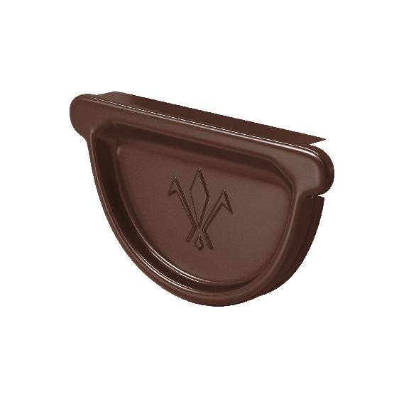 Водосток Aquasistem, система 125x90 - Заглушка универсальная с резиновым уплотнителем RAL 8017 Коричневый купить в Заводоуковске