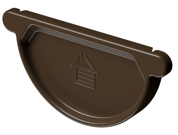 Заглушка желоба D125 Döcke STAL PREMIUM Каштан, (RAL 8017) купить в Заводоуковске