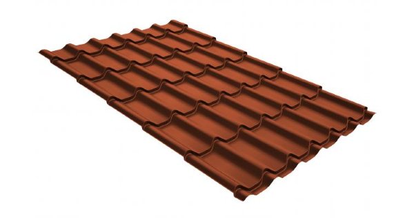 Металлочерепица классик GL 0,5 GreenCoat Pural RR 750 кирпично-красный (RAL 8004 терракота) купить в Заводоуковске