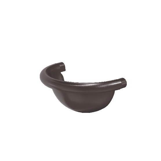 Водосток Aquasistem, система 150/100 - Заглушка желоба полукруглая RR 32 Тёмно-Коричневый купить в Заводоуковске