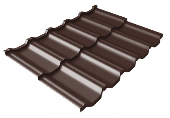 Металлочерепица модульная Квинта Uno Grand Line c 3D резом 0,5 Satin Мatt RAL 8017 шоколад купить в Заводоуковске
