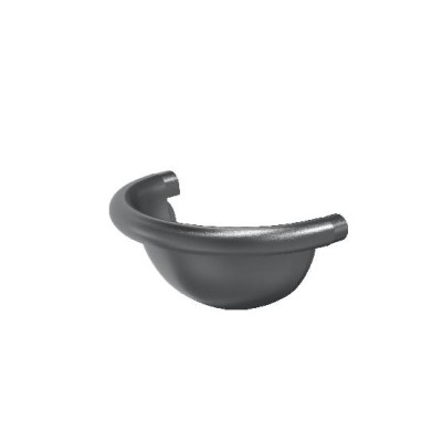 Водосток Aquasistem, Система 125/90 - Заглушка желоба универсальная полукруглая RR 23 Маренго matt