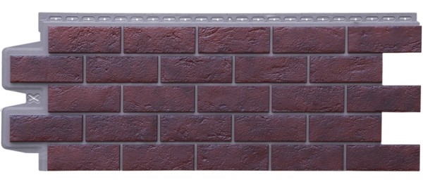 Фасадная панель Grand Line Состаренный кирпич Элит кофе (жжёный), ШОВ темно-бежевый купить в Заводоуковске