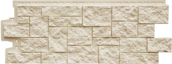 Фасадная панель Grand Line Дикий камень Стандарт молочный купить в Заводоуковске