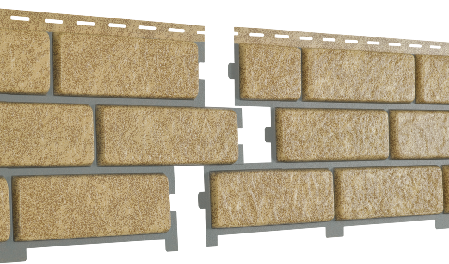 Фасадная панель Ю-Пласт Стоун Хаус Кирпич с декорированным швом Песочный купить в Заводоуковске