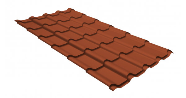 Металлочерепица камея GL 0,5 GreenCoat Pural Matt RR 750 кирпично-красный (RAL 8004 терракота) купить в Заводоуковске