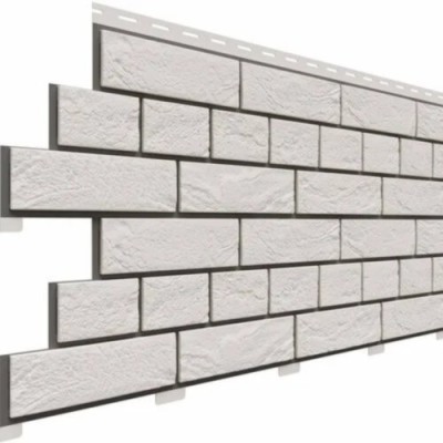 Фасадная панель Доломит Кирпич Славянка Белый