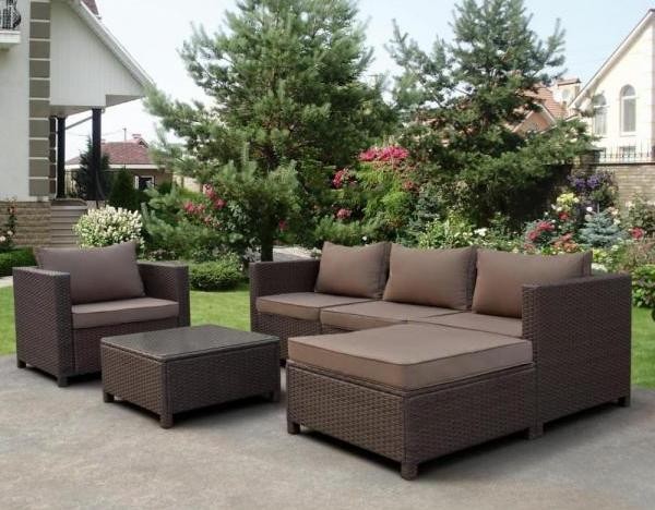 Комплект мебели AFINA плетеной из иск. ротанга YR821A Brown/Beige купить в Заводоуковске