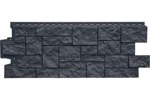 Фасадная панель Grand Line Дикий камень Стандарт графит купить в Заводоуковске