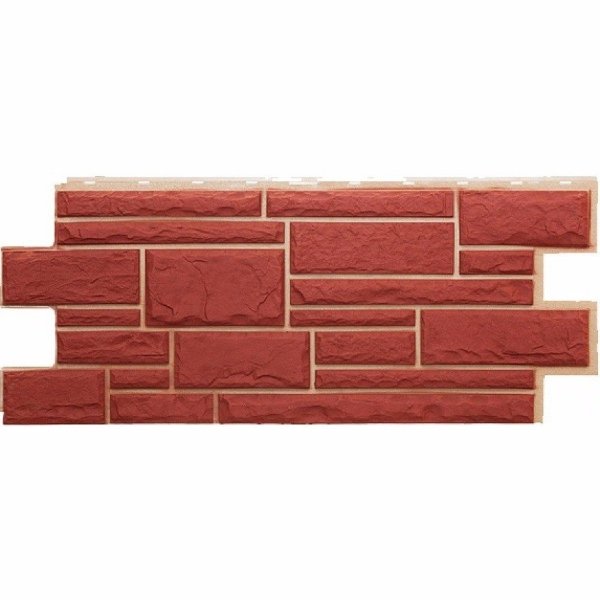 Фасадная панель Техоснастка, Камень Дикий, Красный купить в Заводоуковске