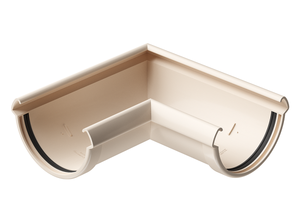 Угол желоба 90° Docke Lux ПВХ Латте купить в Заводоуковске