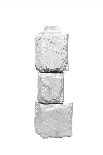 Угол наружный «Камень крупный»  Мелованный белый купить в Заводоуковске