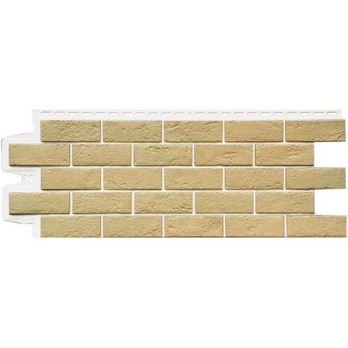 Фасадная панель Grand Line Состаренный кирпич Элит ваниль, ШОВ белый купить в Заводоуковске