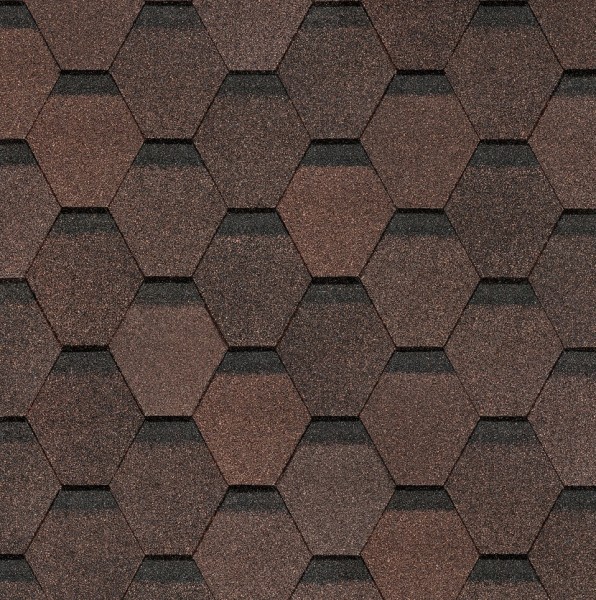Гибкая черепица Docke, коллекция Шестигранник Коричневый купить в Заводоуковске