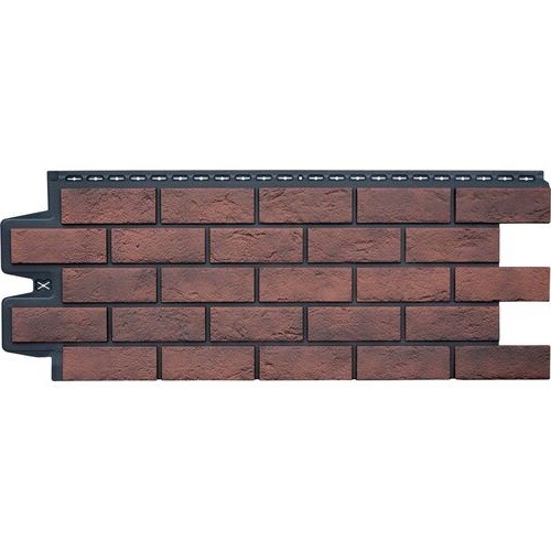 Фасадная панель Grand Line Состаренный кирпич Элит кофе (жжёный), ШОВ черный купить в Заводоуковске