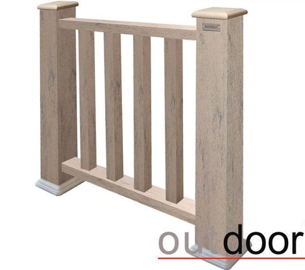 Ограждение из ДПК Outdoor Классик 3D STORM серый микс купить в Заводоуковске