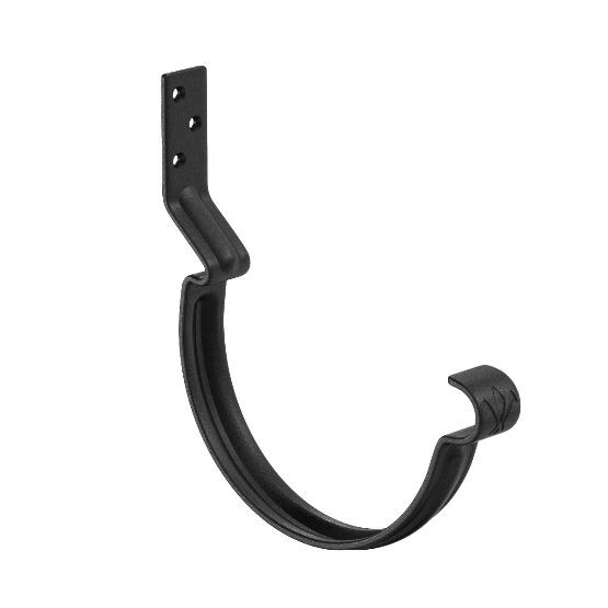 Водосток Aquasistem, система 125x90 - Крюк крепления желоба короткий RAL 9005 Чёрный купить в Заводоуковске