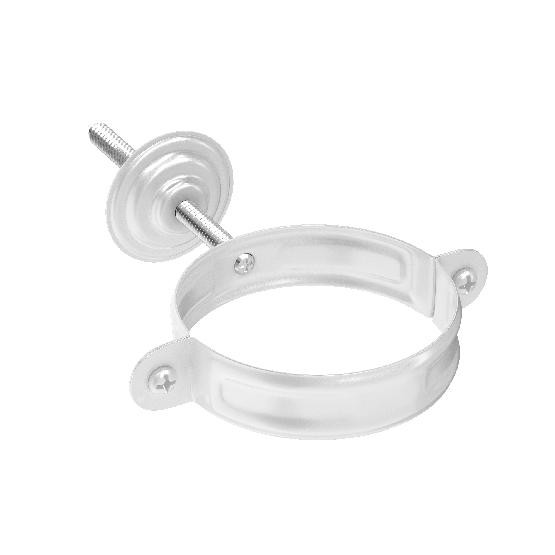 Водосток Aquasistem, система 125x90 - Комплект крепления трубы RAL 9003 Белый купить в Заводоуковске