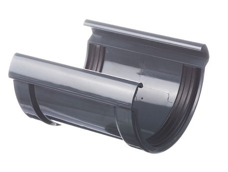 Соединитель желоба Docke Lux ПВХ - Графит купить в Заводоуковске