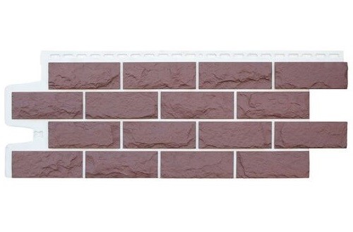 Фасадные панели Grand Line Колотый Камень Каштан, Шов белый купить в Заводоуковске