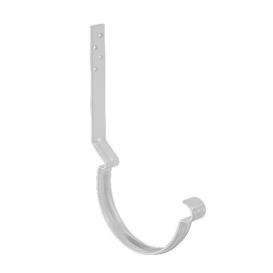 Водосток Aquasistem, система 125x90 - Крюк крепления желоба длинный RAL 9003 Белый купить в Заводоуковске