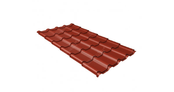 Металлочерепица камея 0,5 Satin RAL 3009 оксидно-красный купить в Заводоуковске