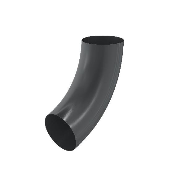 Водосток Aquasistem, система 125x90 - Колено трубы RAL 7024 Тёмно-серый купить в Заводоуковске