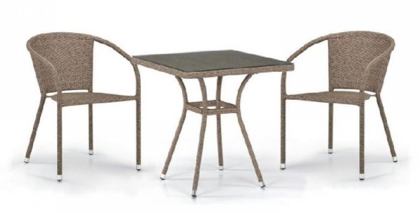 Комплект плетеной мебели AFINA из иск. ротанга T282BNT/Y137C-W56 Light Brown 2Pcs купить в Заводоуковске
