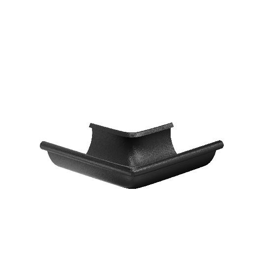 Водосток Aquasistem, система 125x90 - Угол желоба, наружный 90° RAL 9005 Чёрный купить в Заводоуковске