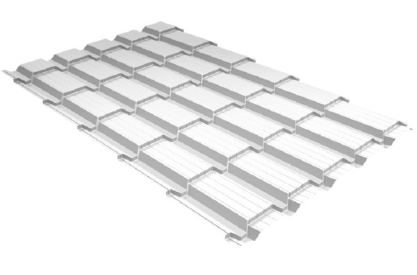 Металлочерепица GL квадро профи 0,5 Satin RAL 9003 сигнальный белый купить в Заводоуковске