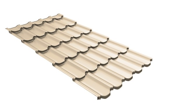 Металлочерепица квинта плюс с 3D резом 0,5 Satin RAL 1015 светлая слоновая кость купить в Заводоуковске