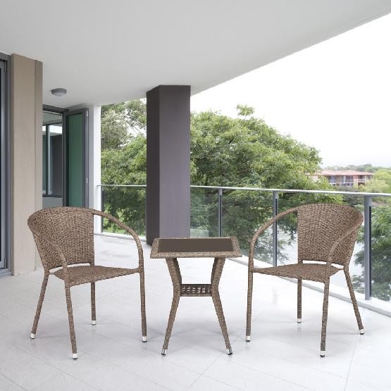 Комплект плетеной мебели AFINA из иск. ротанга T25B/Y137C-W56 Light Brown 2Pcs купить в Заводоуковске