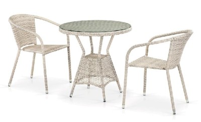 Комплект плетеной мебели AFINA из иск. ротанга T705ANT/Y137C-W85 Latte 2Pcs