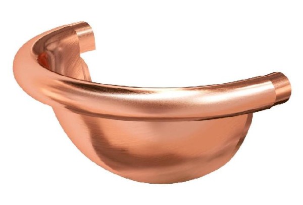 Водосток Aquasistem, система 150/100 - Заглушка желоба полукруглая медная купить в Заводоуковске