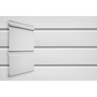 Виниловый сайдинг Grand Line Double-Брус Белый