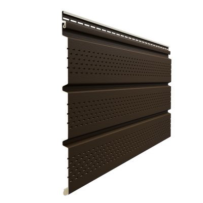 Софит Элит со сплошной перфорацией Коричневый (темный дуб)