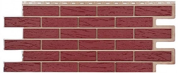 Фасадная панель T-Сайдинг-Кирпич Саман Бордовый купить в Заводоуковске