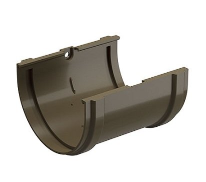 Соединитель желоба Docke Premium ПВХ - Каштан купить в Заводоуковске