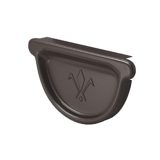 Водосток Aquasistem, система 125x90 - Заглушка универсальная с резиновым уплотнителем RR 32 Тёмно-Коричневый купить в Заводоуковске