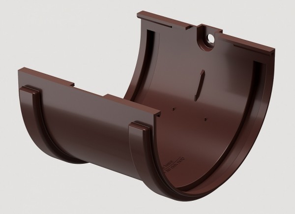 Соединитель желобов ПВХ Docke STANDART Тёмно-коричневый купить в Заводоуковске